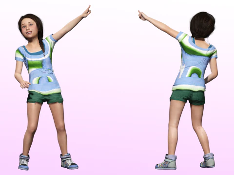 Lily -Realistic Sweet Girl Child Sister 3D Model