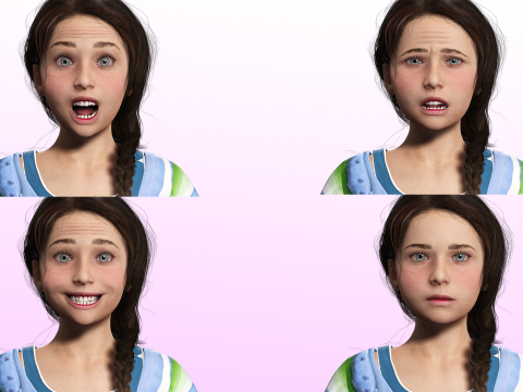 Lily -Realistic Sweet Girl Child Sister Modèle 3D