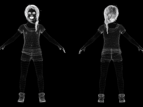 Lily -Realistic Sweet Girl Child Sister Modèle 3D