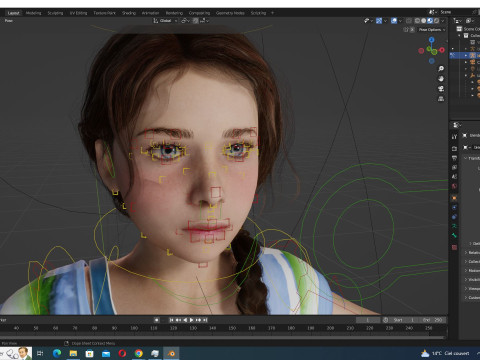 Lily -Realistic Sweet Girl Child Sister Modèle 3D
