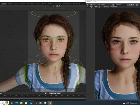Lily -Realistic Sweet Girl Child Sister Modèle 3D