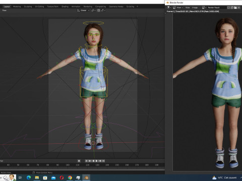 Lily -Realistic Sweet Girl Child Sister Modèle 3D