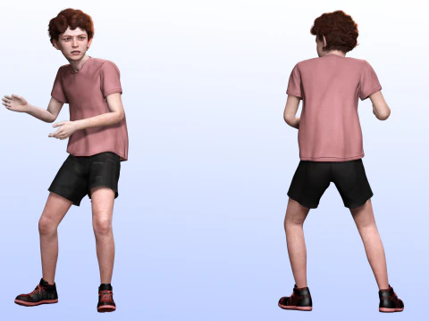 Ethan - 주근깨가 있는 현실적인 아이 3D 모델