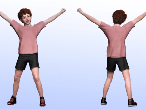 Ethan - 주근깨가 있는 현실적인 아이 3D 모델