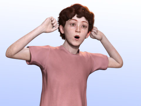 Ethan - 주근깨가 있는 현실적인 아이 3D 모델