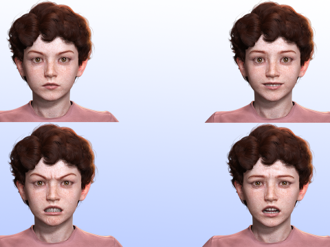 Ethan - Realistic Child With Freckles kid Modelo 3D