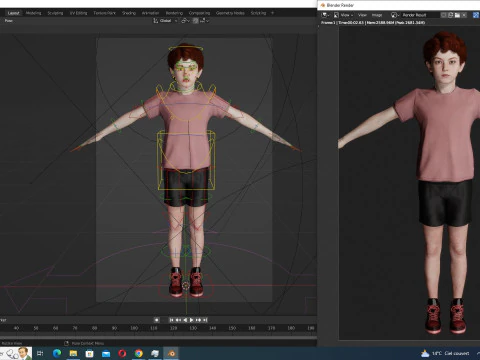 Ethan - 주근깨가 있는 현실적인 아이 3D 모델