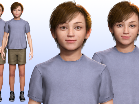 Mehal - Realistic Child Ready kids 3Dモデル
