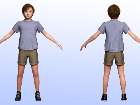 Mehal - Realistic Child Ready kids 3D 模型