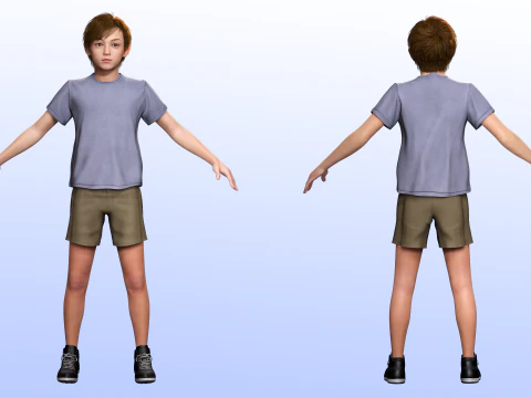 Mehal - Realistic Child Ready kids 3D Model