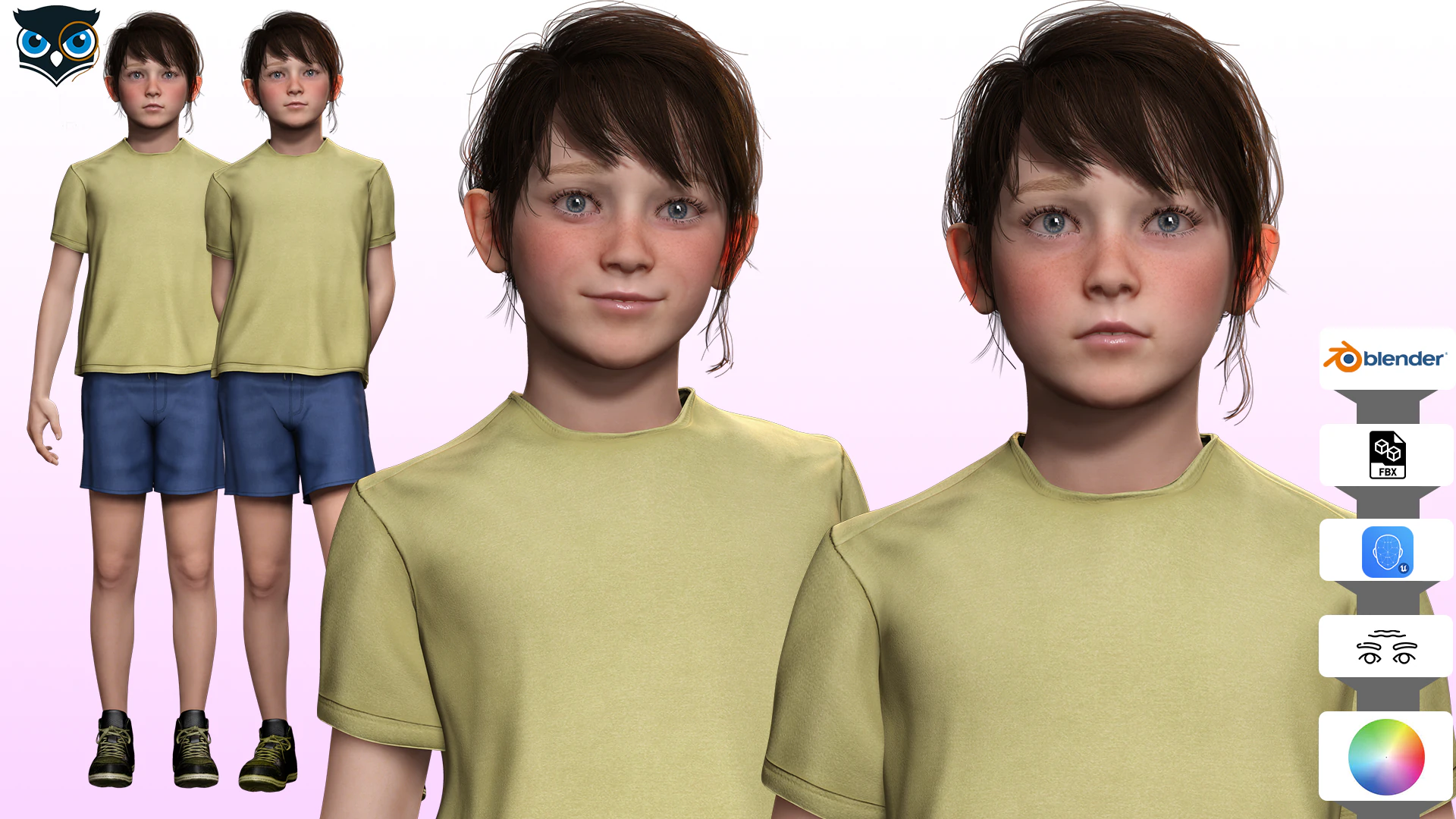 Isabella-Realistic teenager girl kids 3D Model .c4d .max .obj .3ds .fbx .stl .blend 
