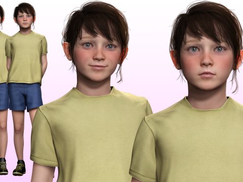 Isabella-Realistic teenager girl kids 3D Model