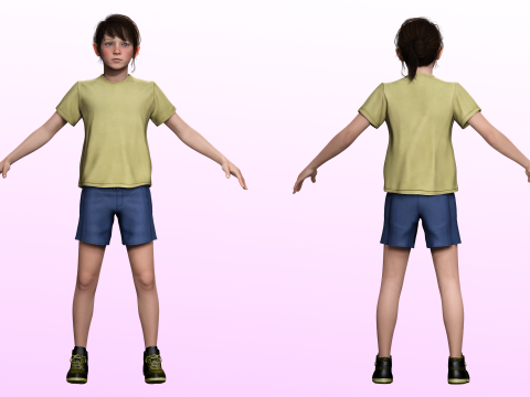 Isabella-Realistic teenager girl kids 3Dモデル