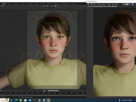 Isabella-Realistic teenager girl kids 3Dモデル