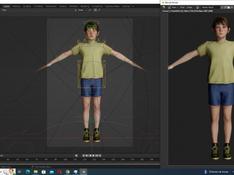 Isabella-Realistic teenager girl kids 3Dモデル