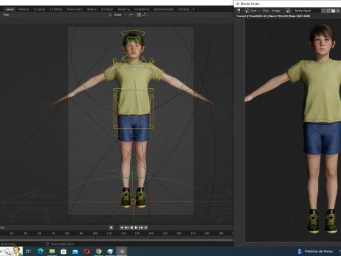 Isabella-Realistic teenager girl kids 3D Model