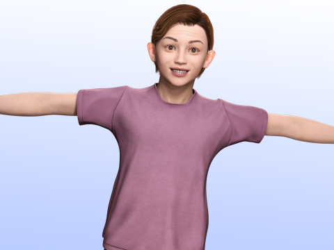 Sonu - Realistic Child with beautiful smile kid 3D Model