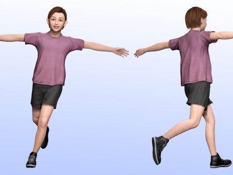 Sonu - Realistic Child with beautiful smile kid 3D Model