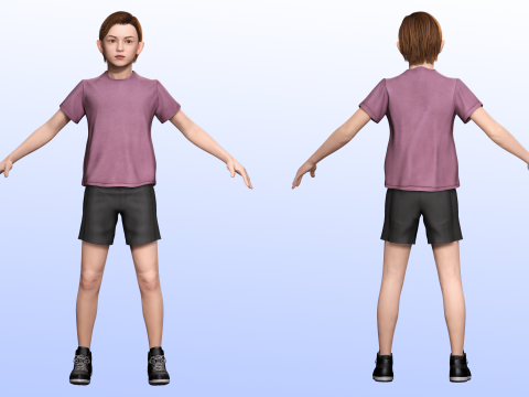 Sonu - Realistic Child with beautiful smile kid 3D Model