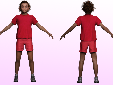 Sabrina - Realistic African Girl kid Modelo 3D