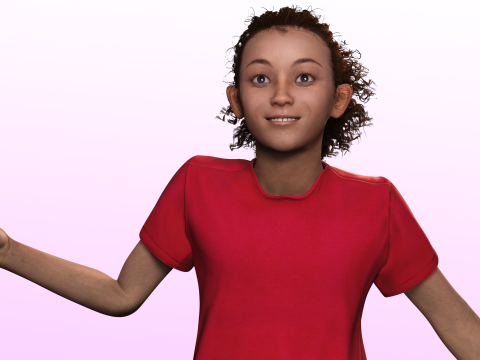Sabrina - Realistic African Girl kid Modelo 3D