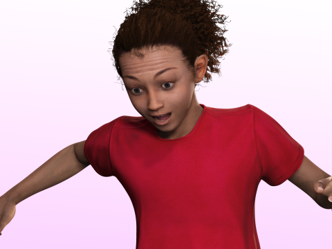 Sabrina - Realistic African Girl kid Modelo 3D