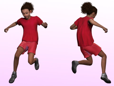 Sabrina - Realistic African Girl kid 3D Model
