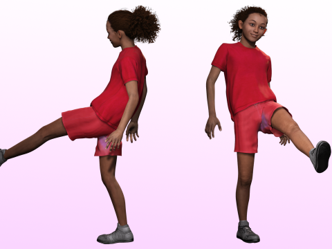 Sabrina - Realistic African Girl kid Modelo 3D
