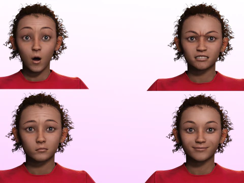 Sabrina - Realistic African Girl kid 3D Model