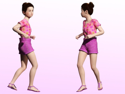 Sanaya -Realistic Girl Ready For Render and Animation kid 3D Модель