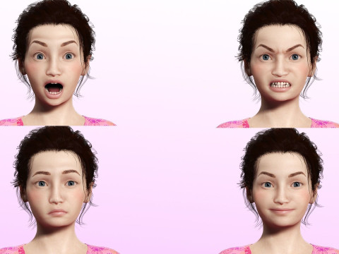 Sanaya -Realistic Girl Ready For Render and Animation kid 3D Модель