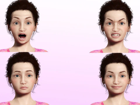 Sanaya -Gadis Realistis Siap Untuk Anak Render dan Animasi Model 3D