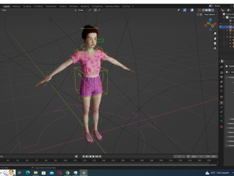 Sanaya -Realistic Girl Ready For Render and Animation kid 3D Модель