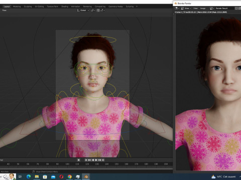 Sanaya -Realistic Girl Ready For Render and Animation kid 3D Модель