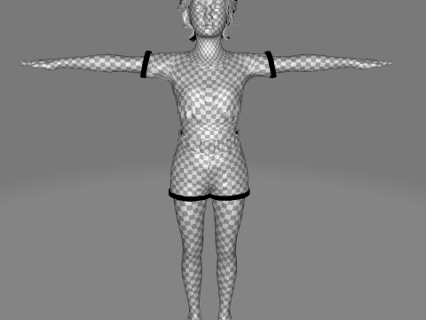 Sanaya -Realistic Girl Ready For Render and Animation kid 3D Модель