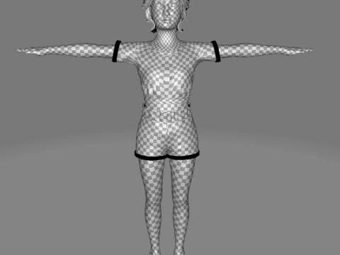 Sanaya -Gadis Realistis Siap Untuk Anak Render dan Animasi Model 3D