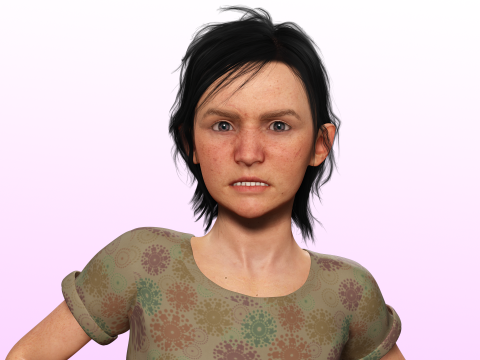 Charlotte - Realistic Survival girl Apocalypse kids Modelo 3D