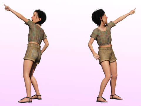 Charlotte - Realistic Survival girl Apocalypse kids Modelo 3D