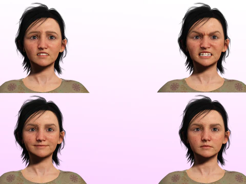 Charlotte - Realistic Survival girl Apocalypse kids 3D Model