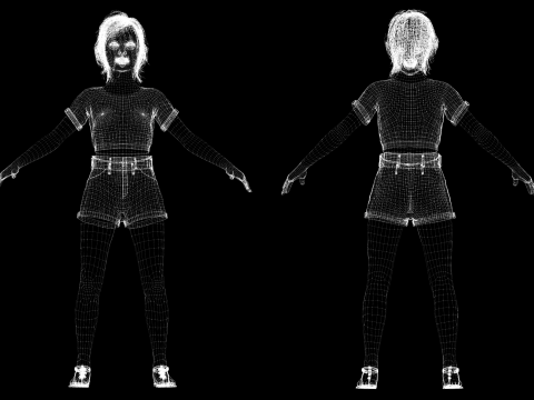 Charlotte - Realistic Survival girl Apocalypse kids Modelo 3D