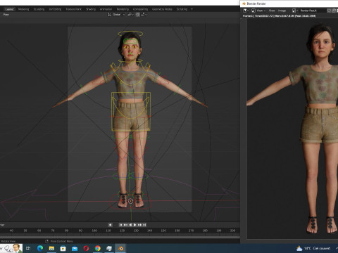 Charlotte - Realistic Survival girl Apocalypse kids Modelo 3D