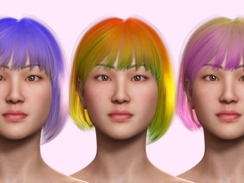 Asian Woman Base Shape Clean 3D Model