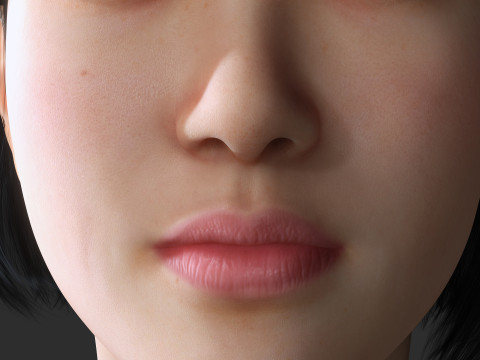 Asian Woman Base Shape Clean 3D Model