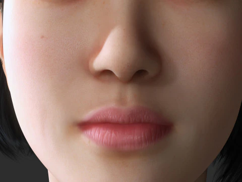 Asian Woman Base Shape Clean 3D Model