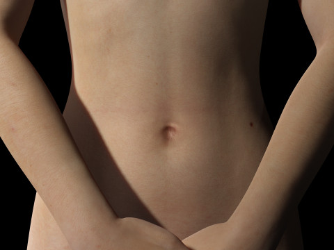 Asian Woman Base Shape Clean 3D Model