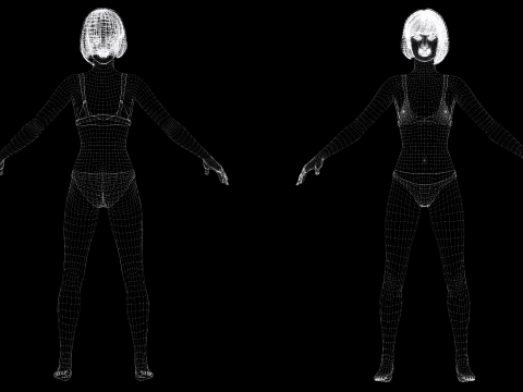 Asian Woman Base Shape Clean 3D Model