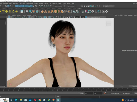 Asian Woman Base Shape Clean 3D Model