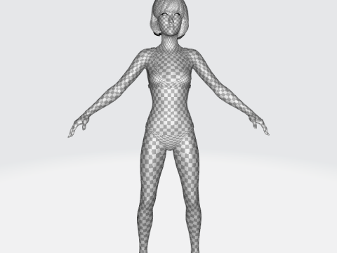 Asian Woman Base Shape Clean 3D Model