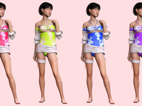 Noi - Pink Paradise Asian Beach Beauty 3D Модель