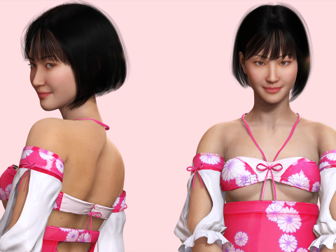 Noi - Pink Paradise Asian Beach Beauty 3D Модель